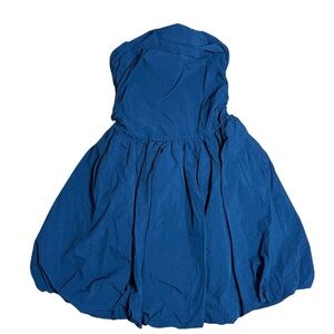 NWT H&M|Women’s Black Strapless Smocked Bubble Hem Dress Size S